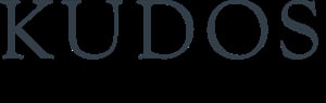 KUDOS logo in gray text