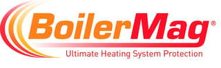 BoilerMag logo with swoosh design and tagline Ultimate Heating System Protection
